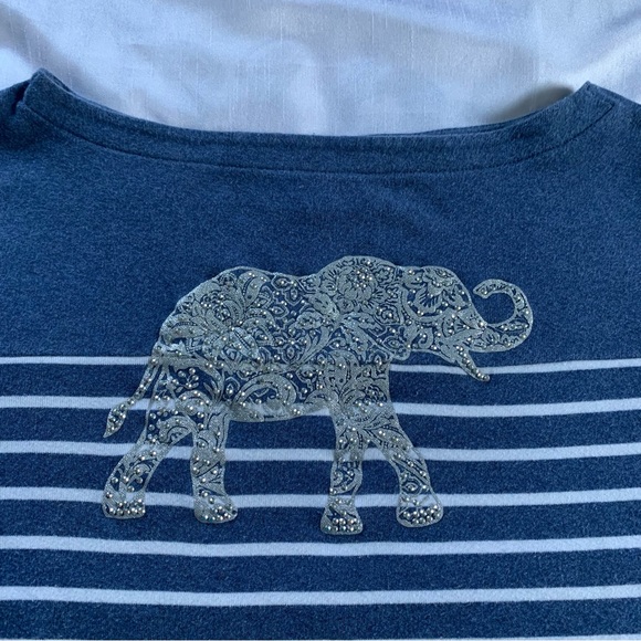 Karen Scott bling elephant boatneck top - Picture 8 of 8